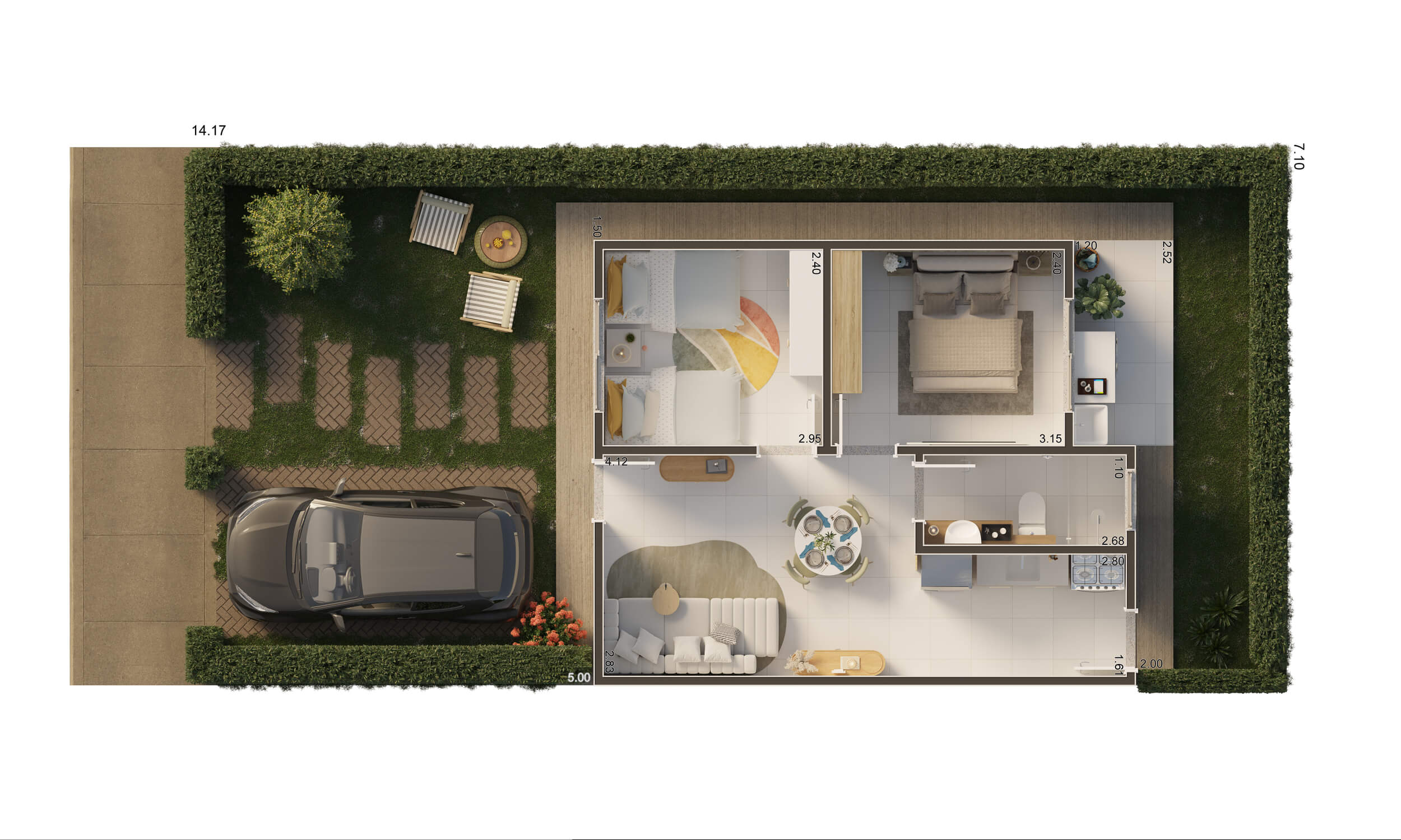 planta baixa hortensias